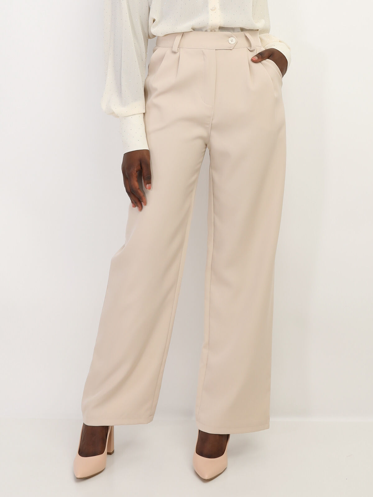 Pantalon blanco pata online ancha