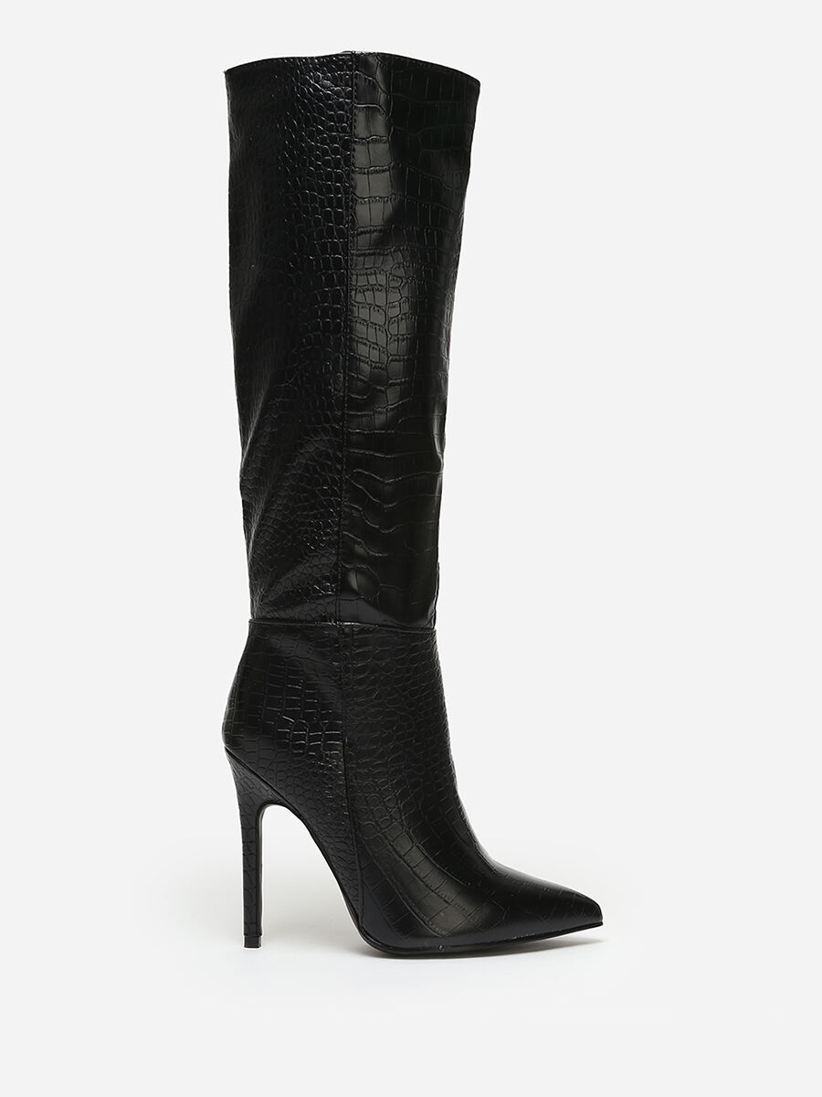 Bottes effet croco talon aiguille La Modeuse