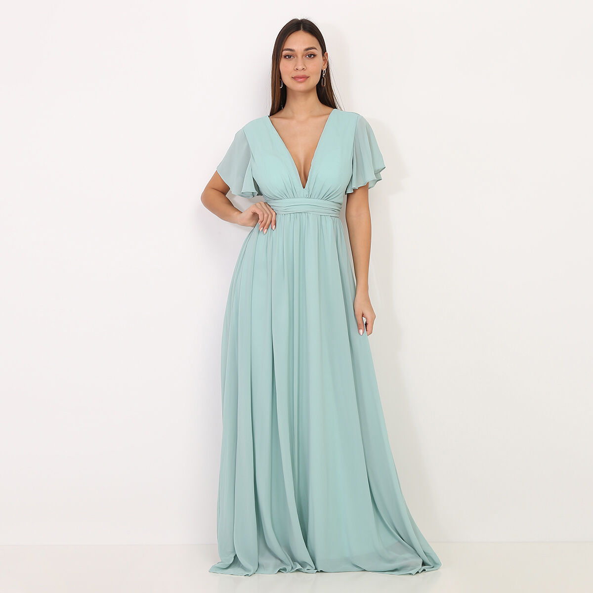 Robe longue vert pastel new arrivals