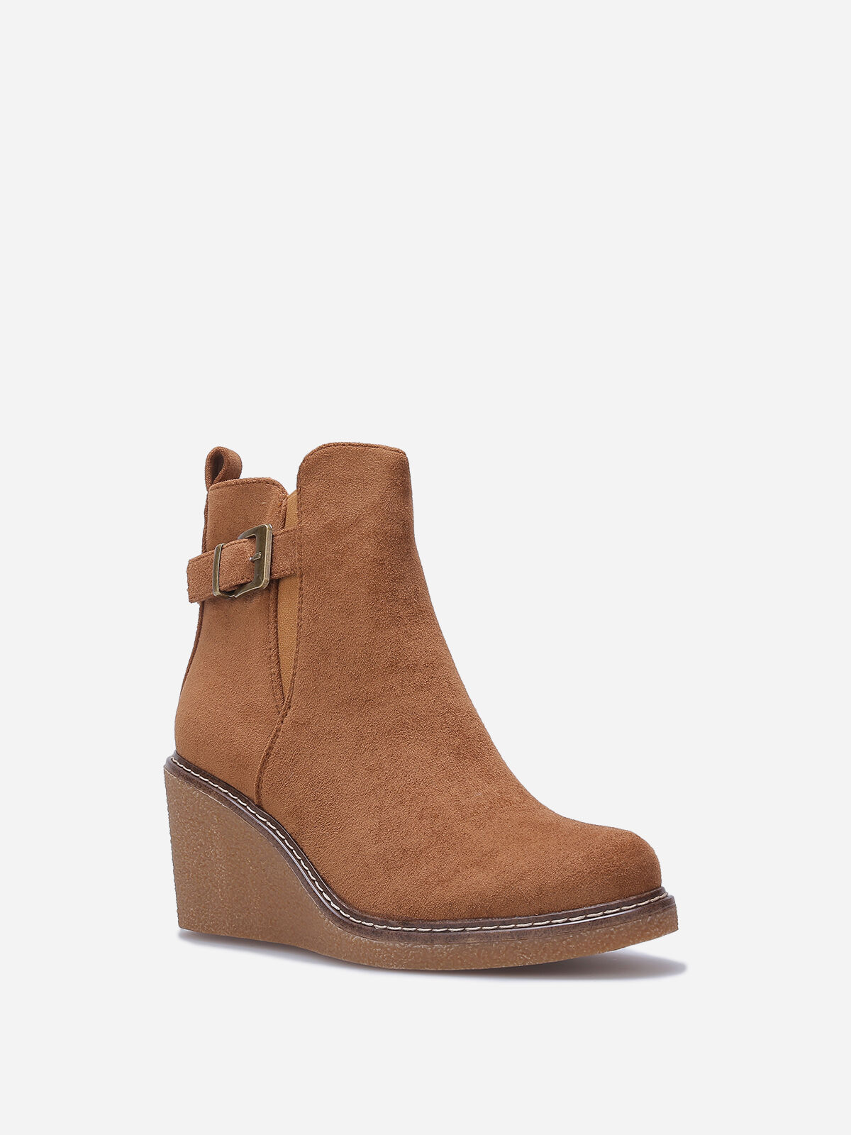 Boots compensées camel on sale