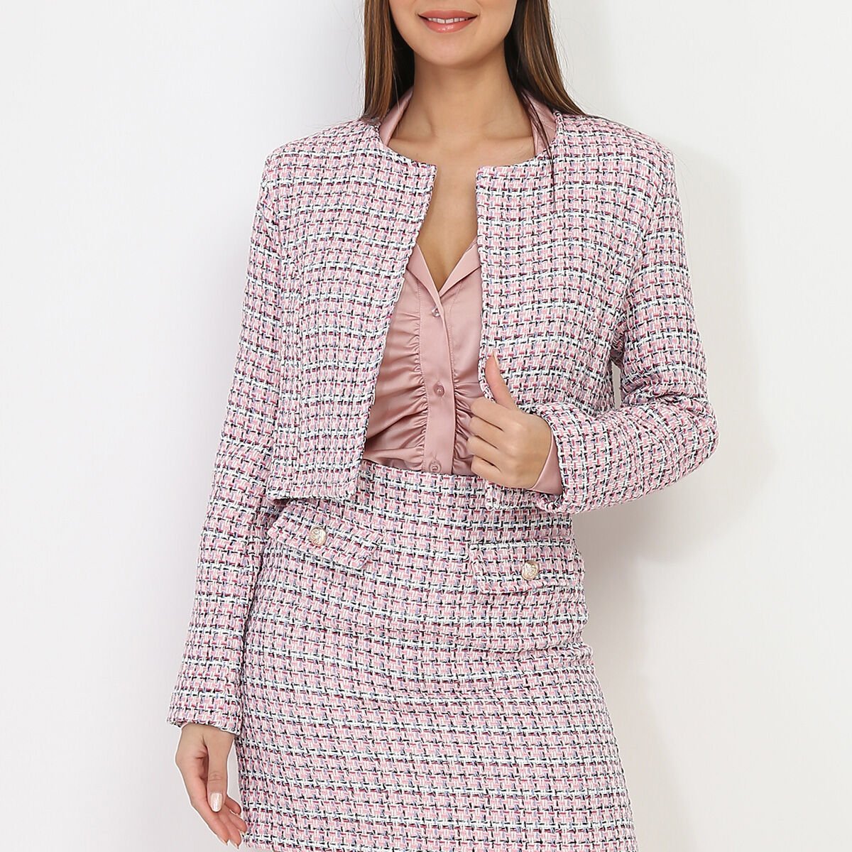 Veste courte best sale en tweed femme