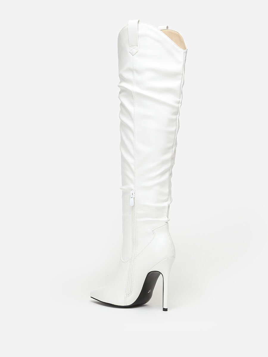 botte blanche talon haut