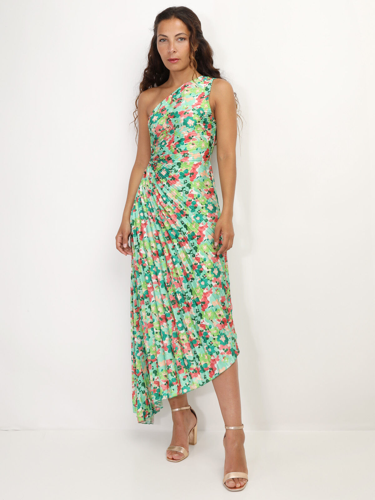 Vestido discount floral asimetrico