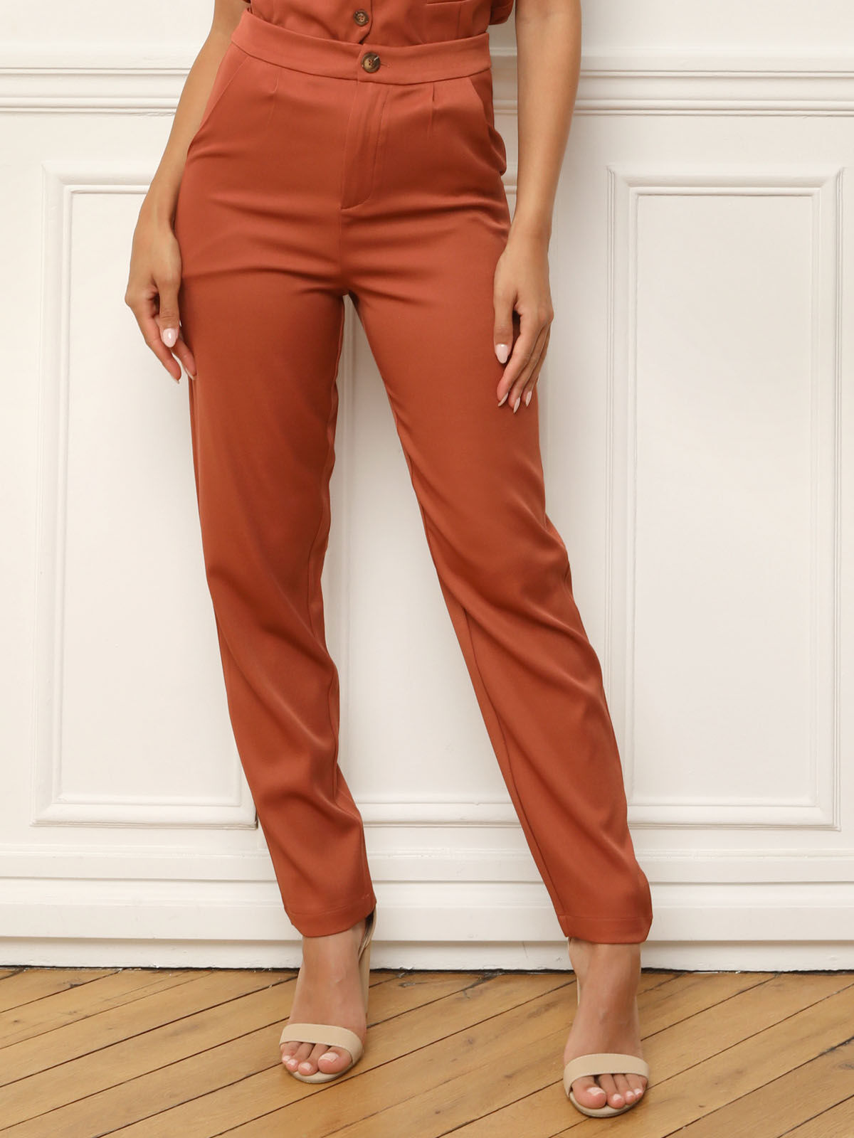 Pantalon taille haute a coupe cigarette La Modeuse La Modeuse