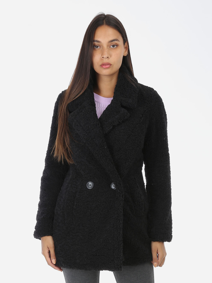 Cappotto in tessuto shearling image number 0