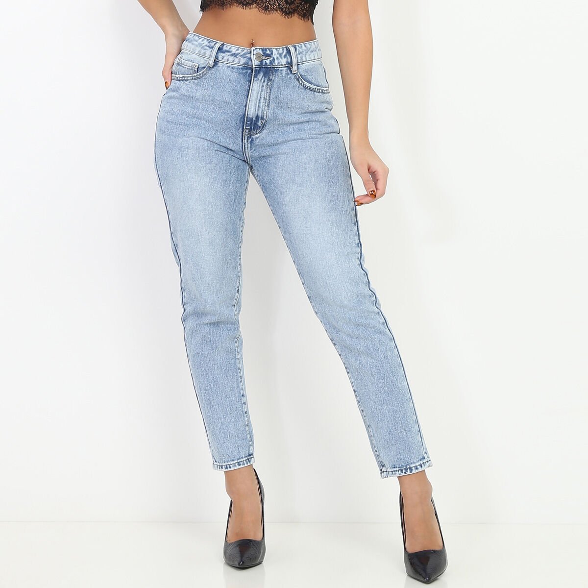 Jean taille haute 2025 femme coupe droite