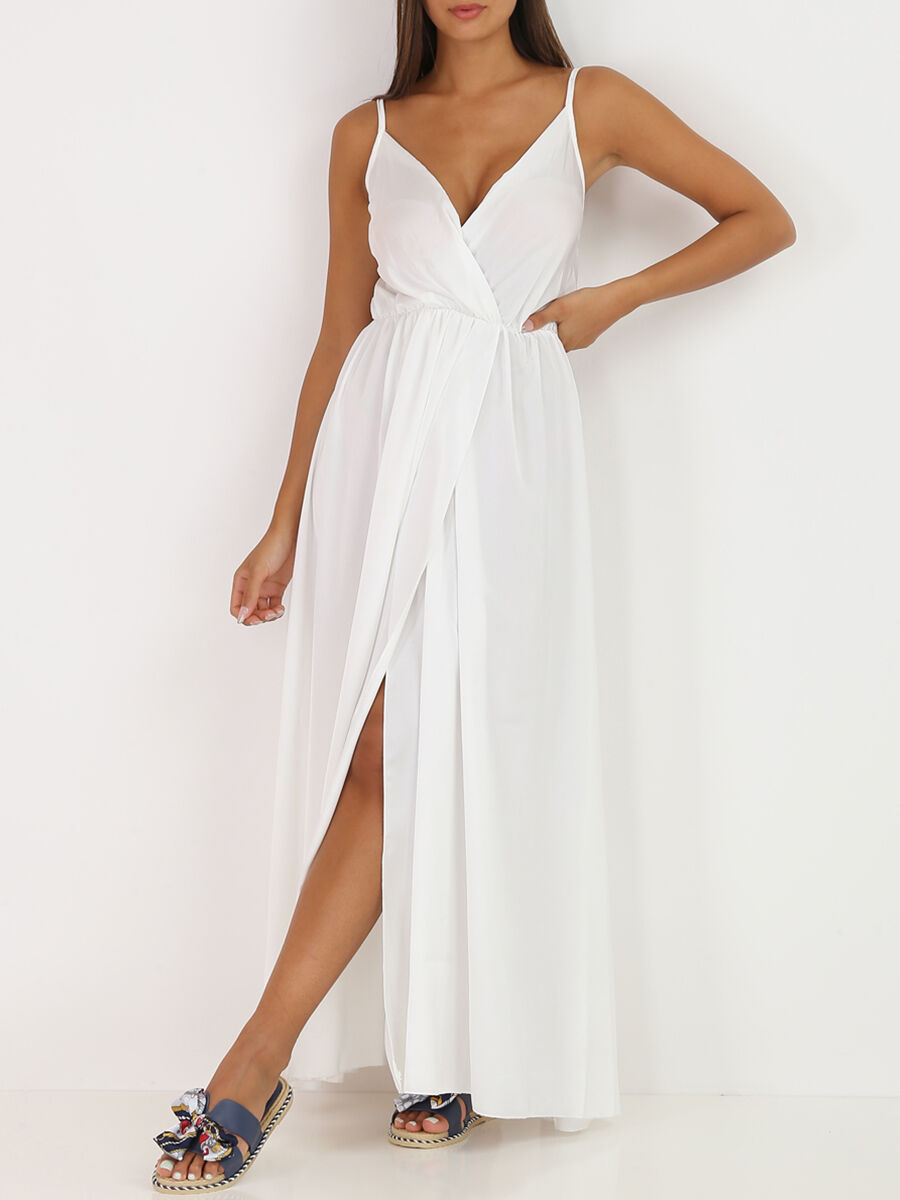 Robe outlet blanche portefeuille