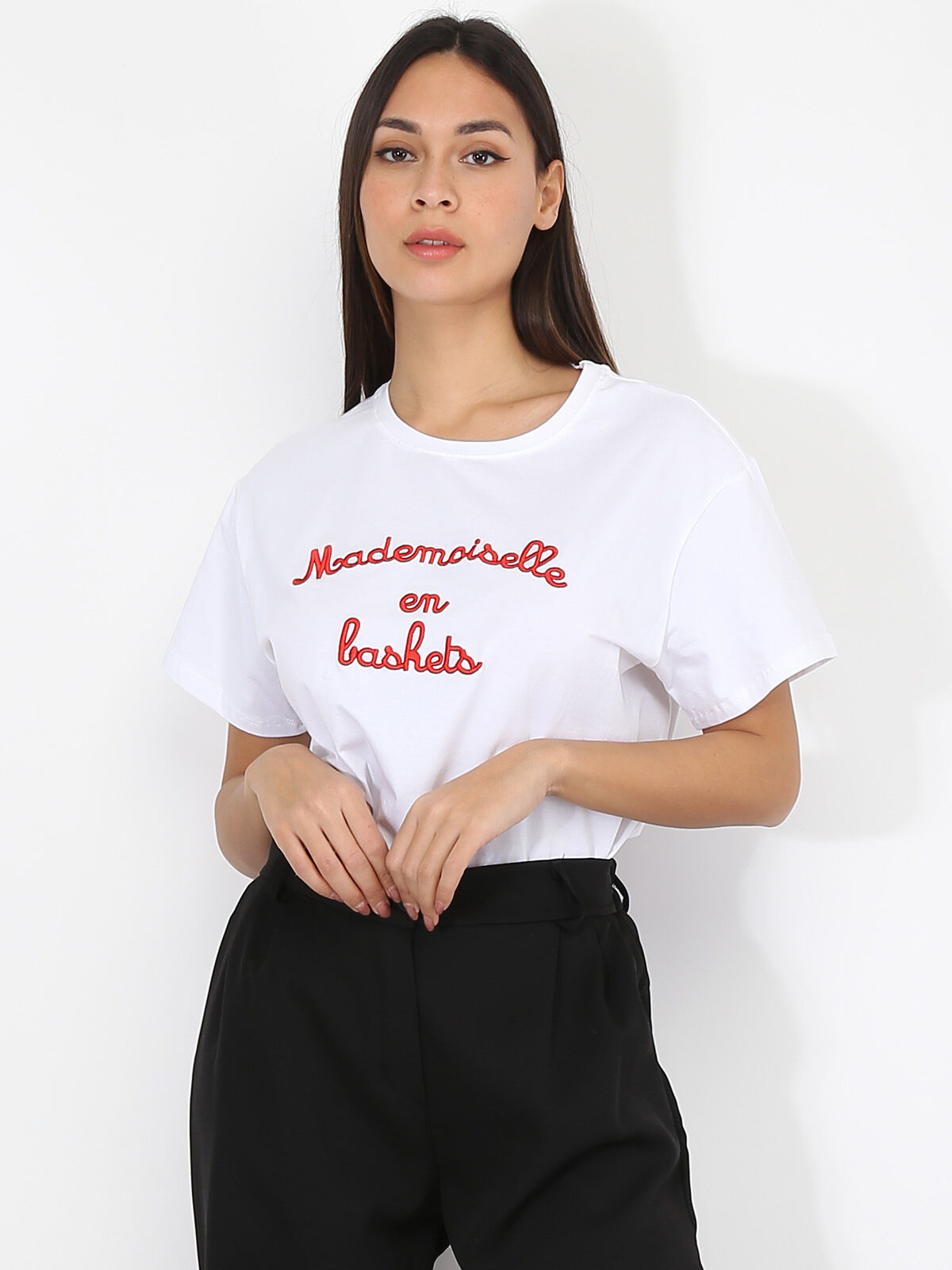 T shirt cheap mademoiselle en basket