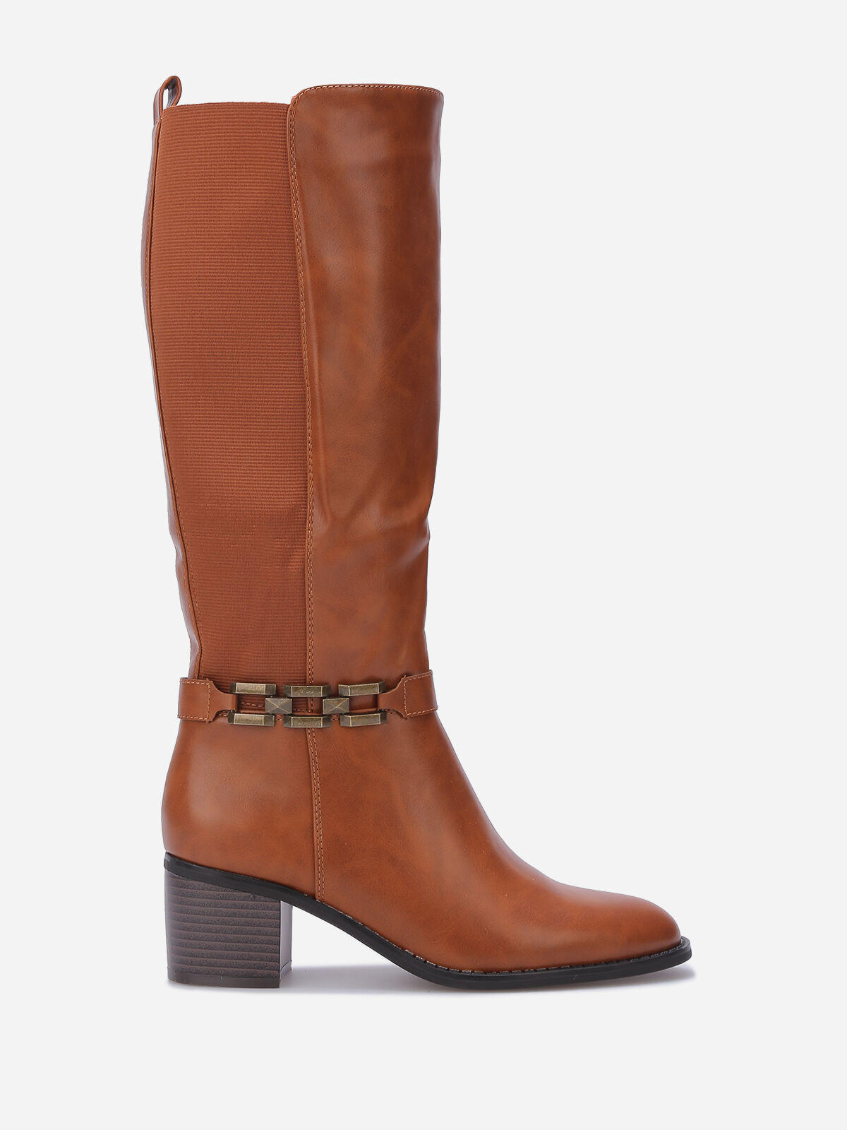 Riding boots with heel and metal strap La Modeuse La Modeuse