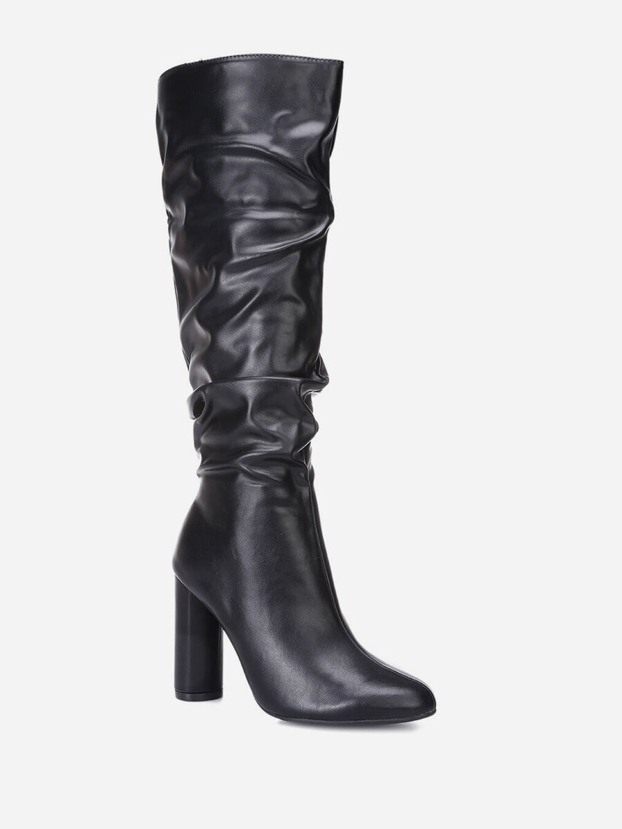 Bottes plissées outlet cuir