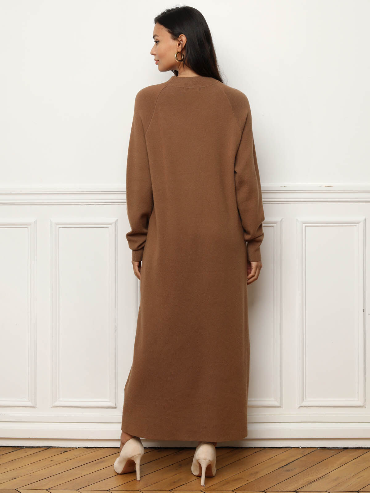 Long loose fitting sweater dress La Modeuse La Modeuse