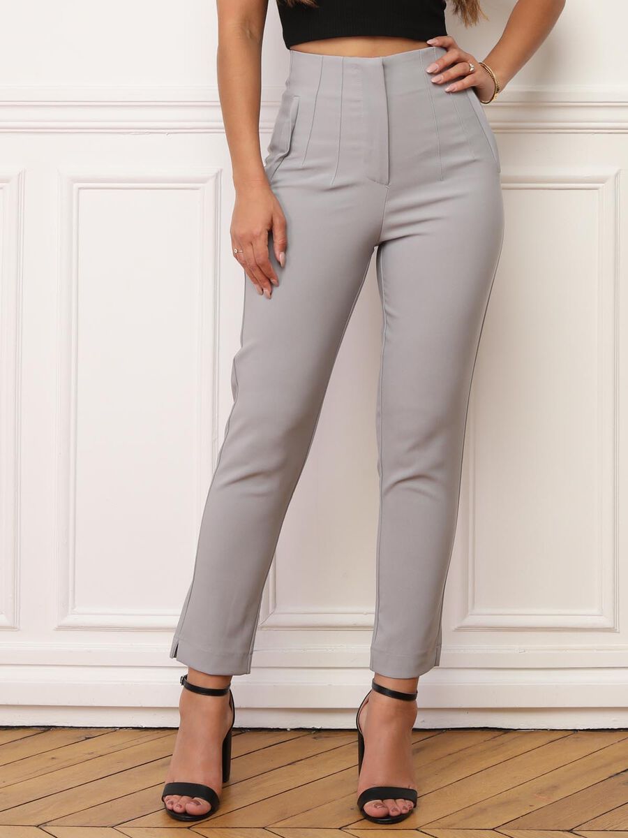 Pantalon droit taille haute image number 0