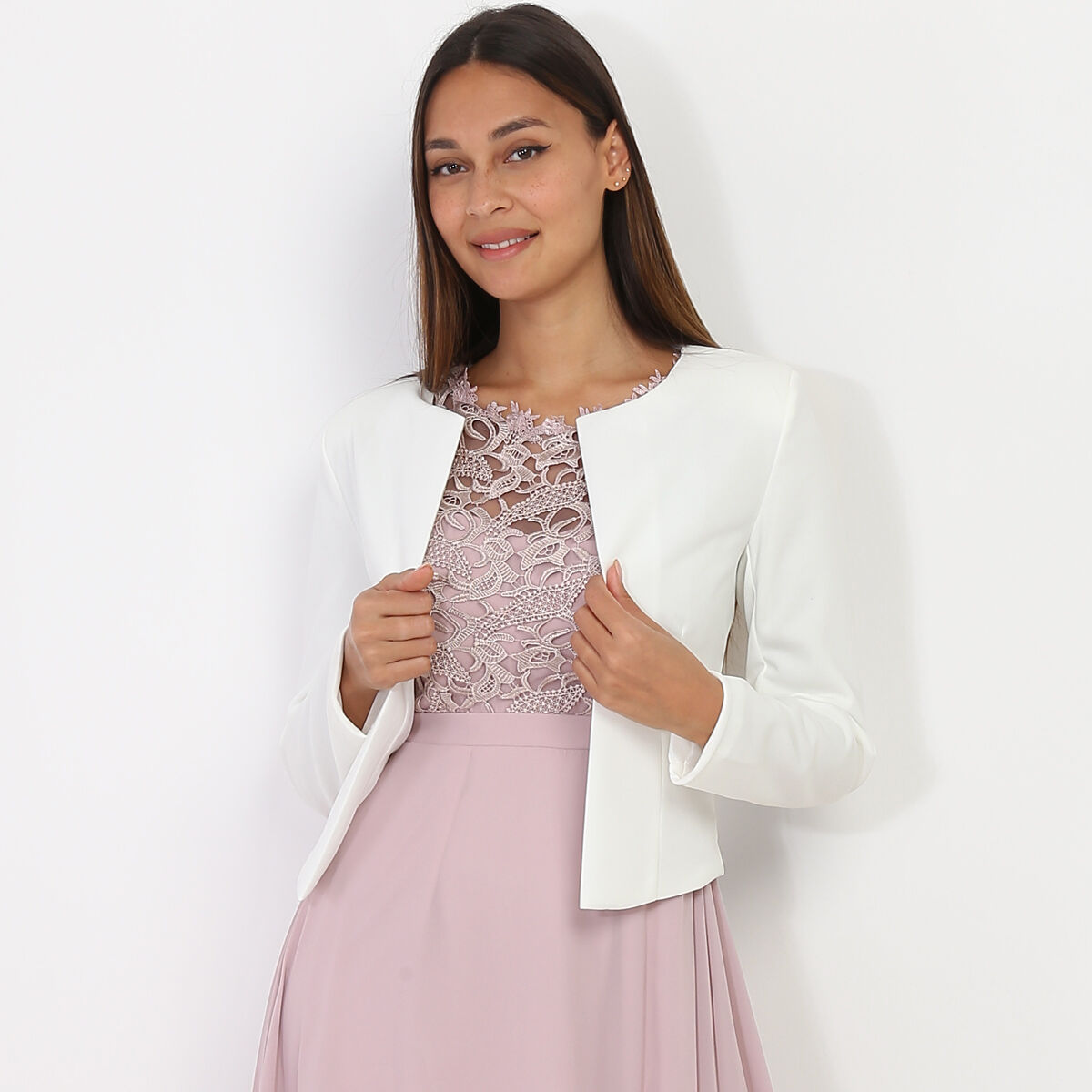 Veste courte 2024 femme habillée blanche