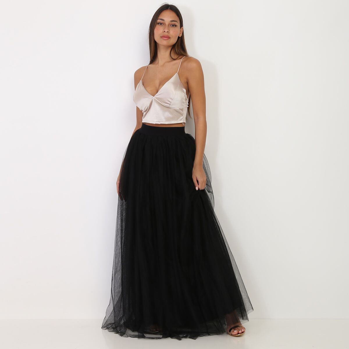 Longue jupe en tulle hot sale