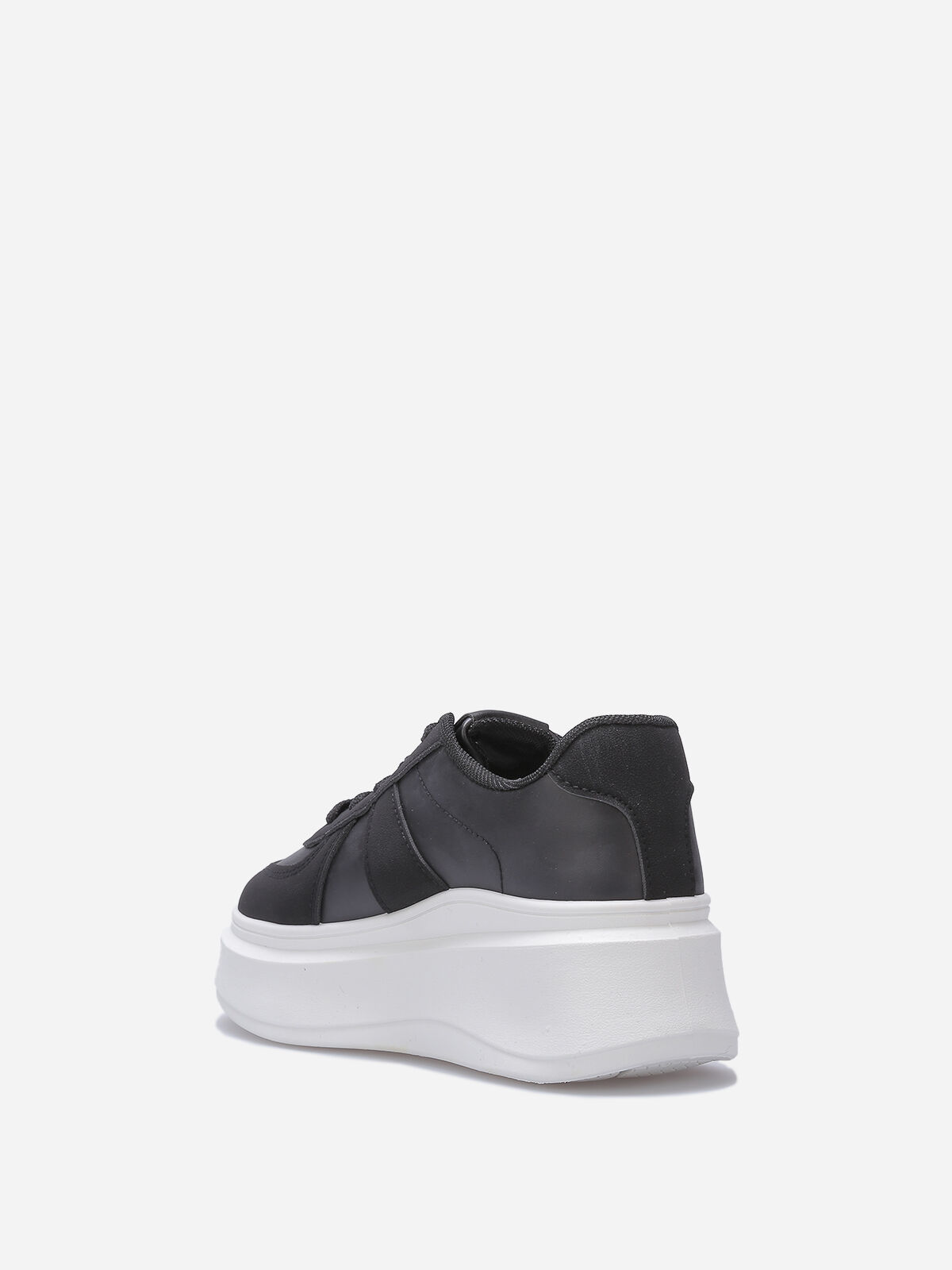 Black platform wedge sneakers online