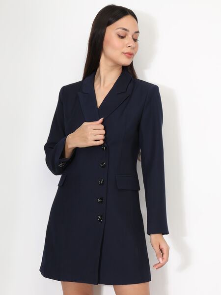 Robe blazer droite à boutons