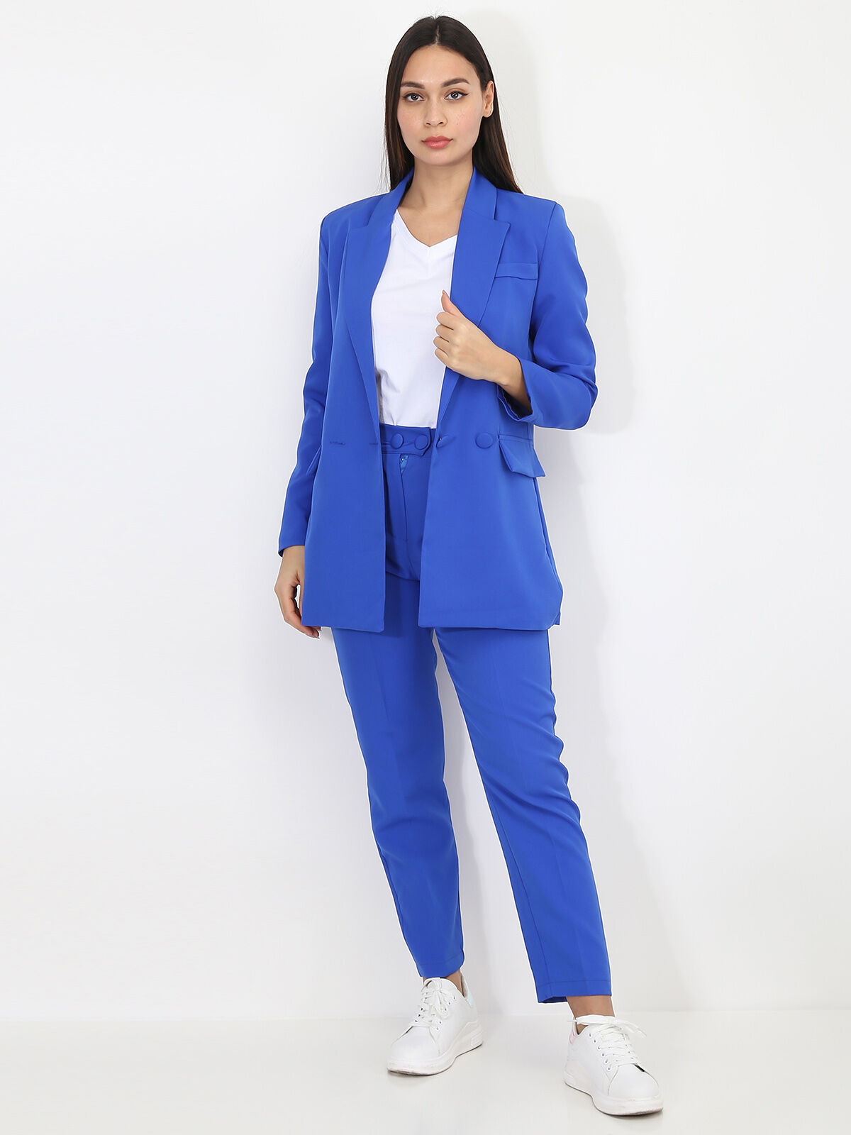 Ensemble best sale tailleur bleu