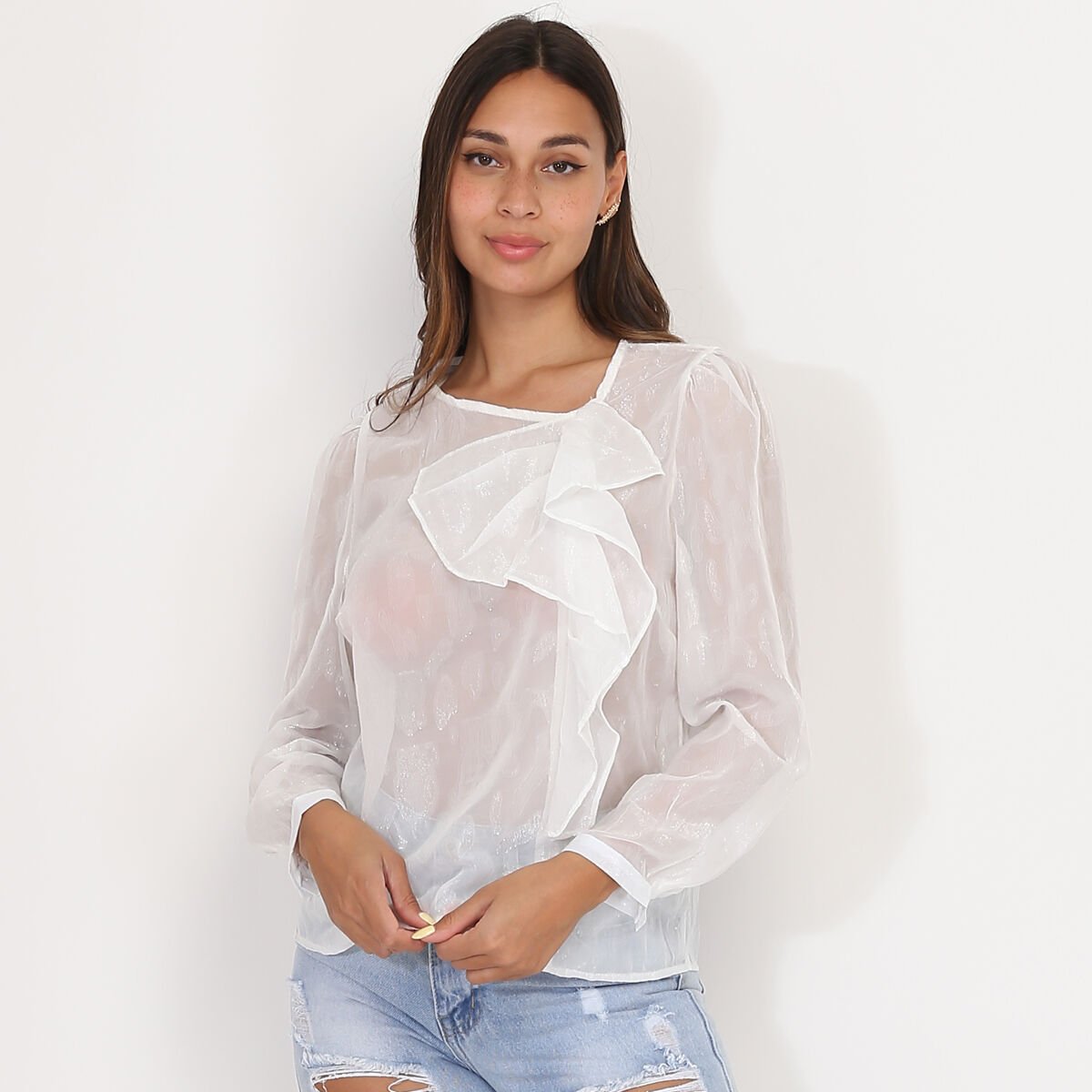 Blouse transparente sale