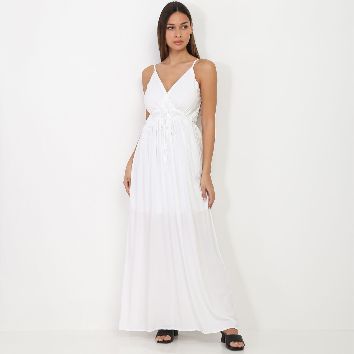 Robe longue discount blanche cache coeur