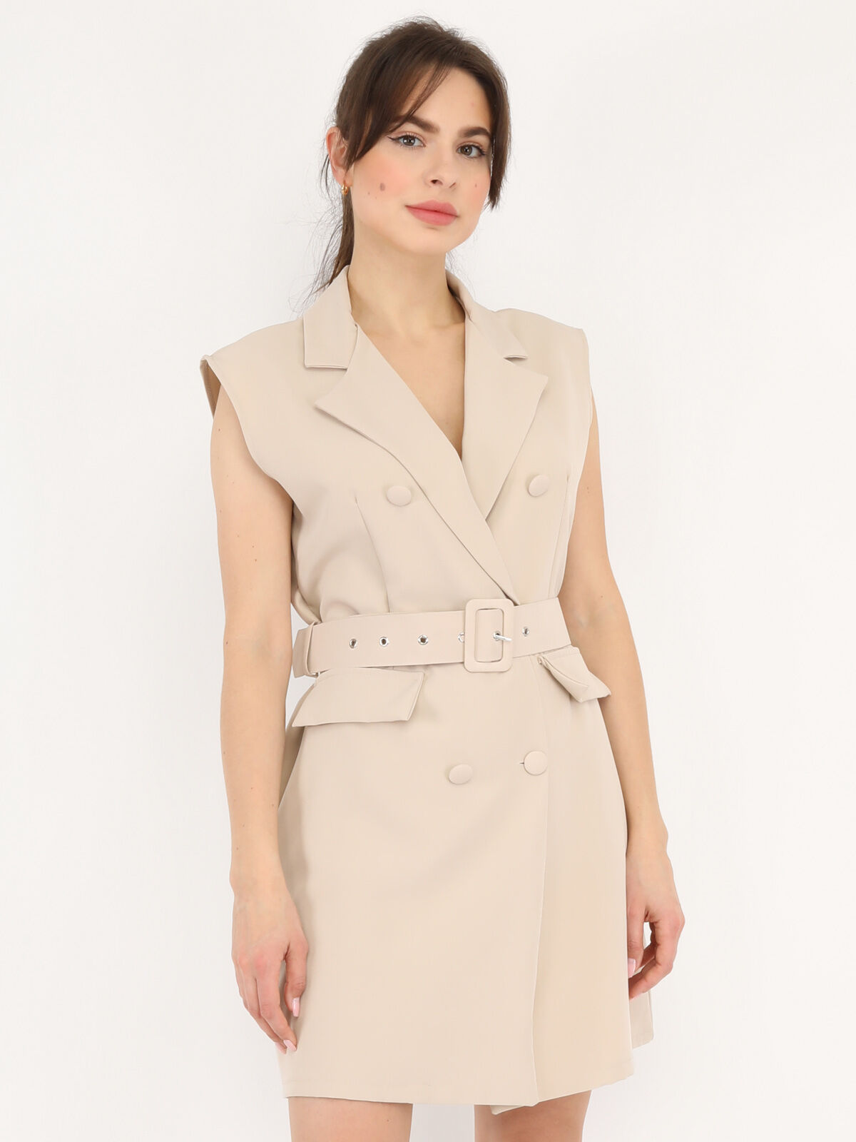 Robe blazer discount blanche sans manche