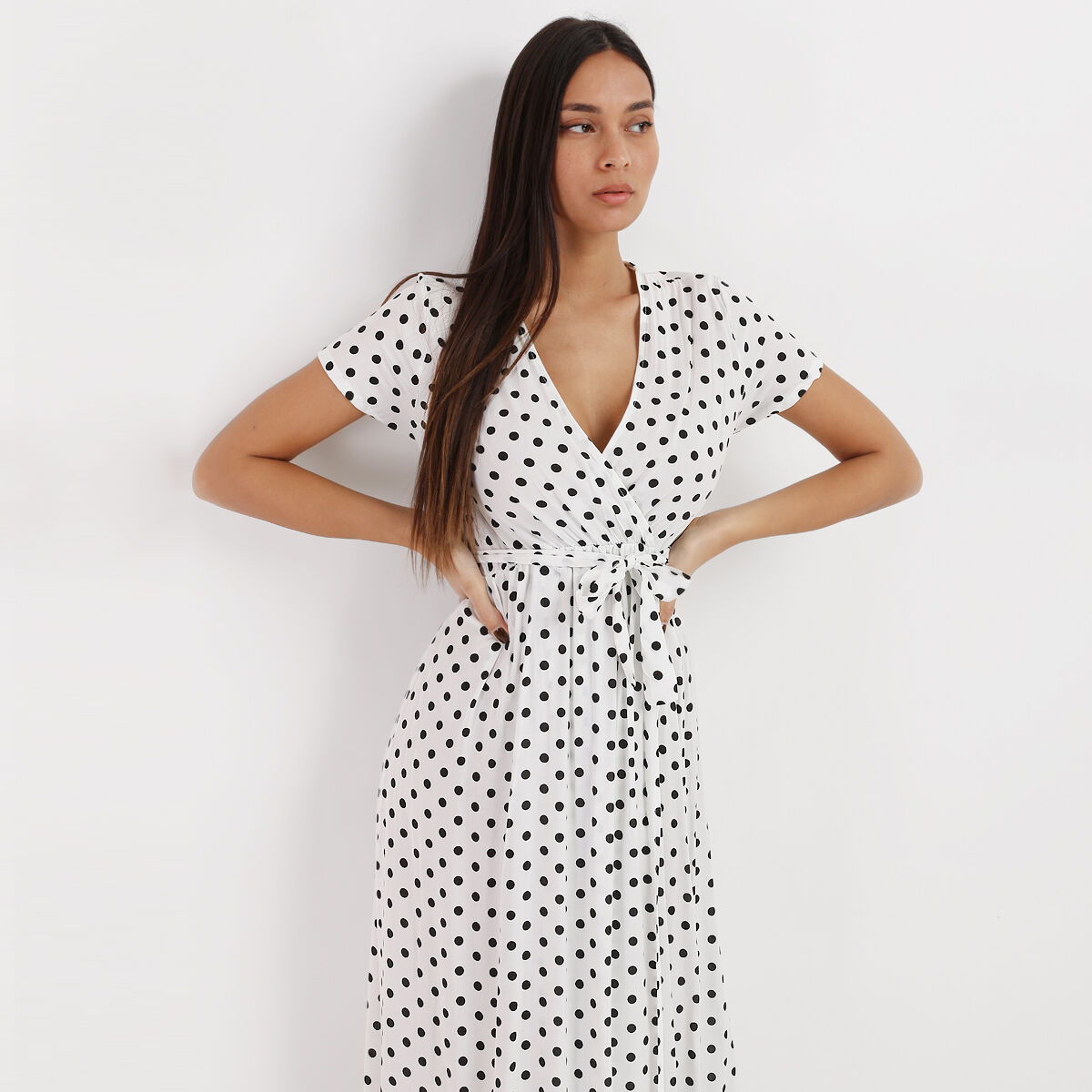 Robe longue pois La Modeuse