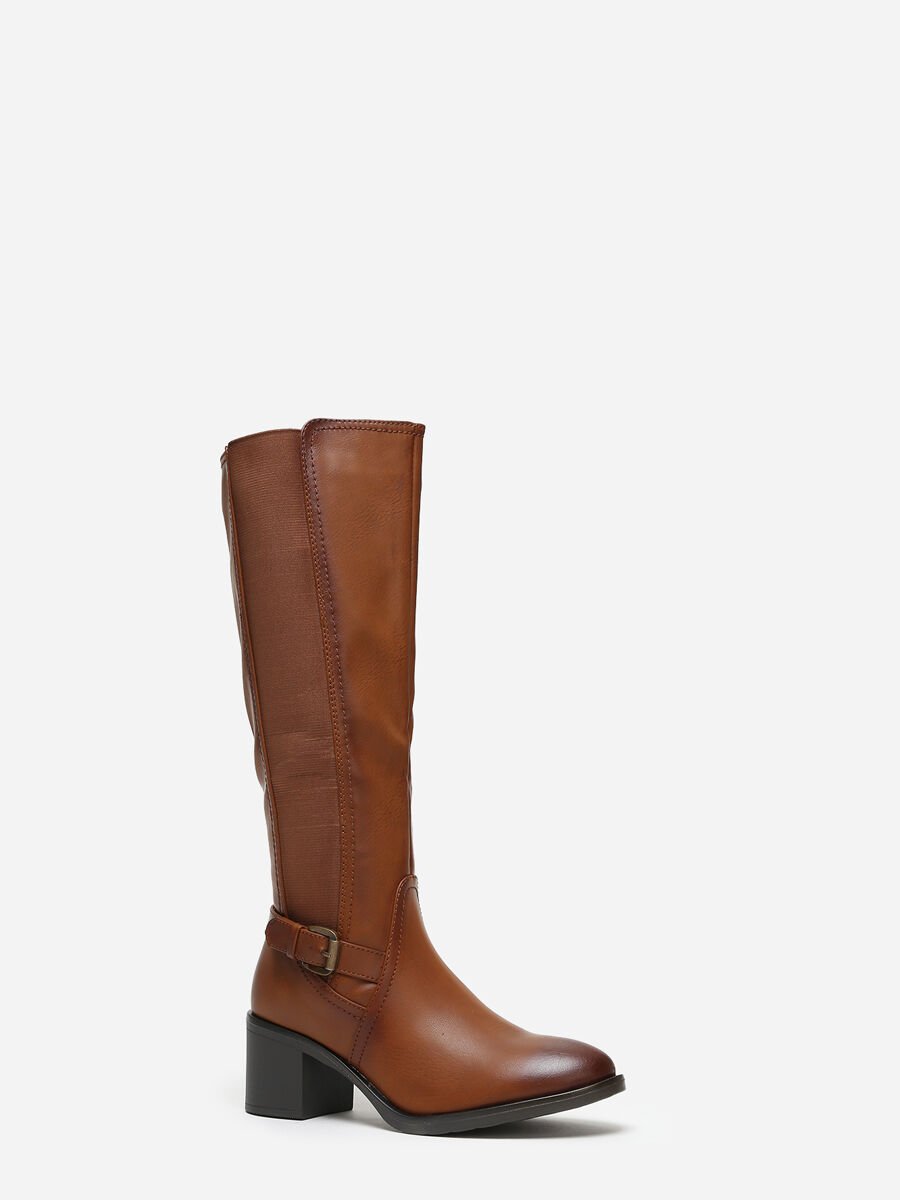 botte camel talon carré