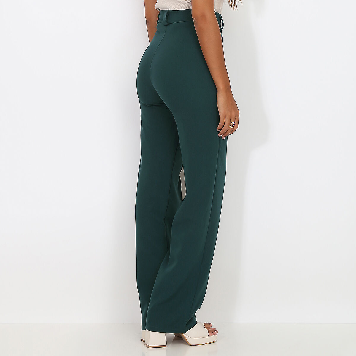 Pantalon taille haute cheap evase en bas