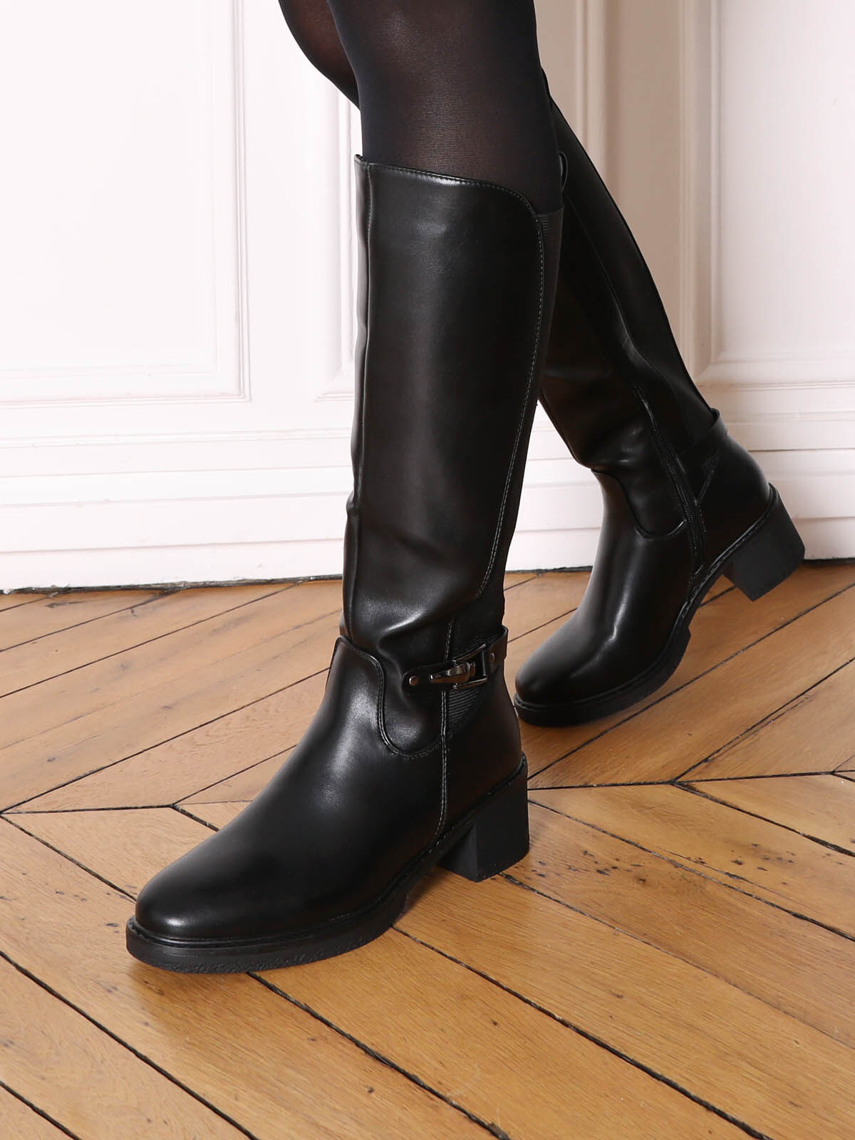 Bottes cavalieres stretch a talon La Modeuse La Modeuse