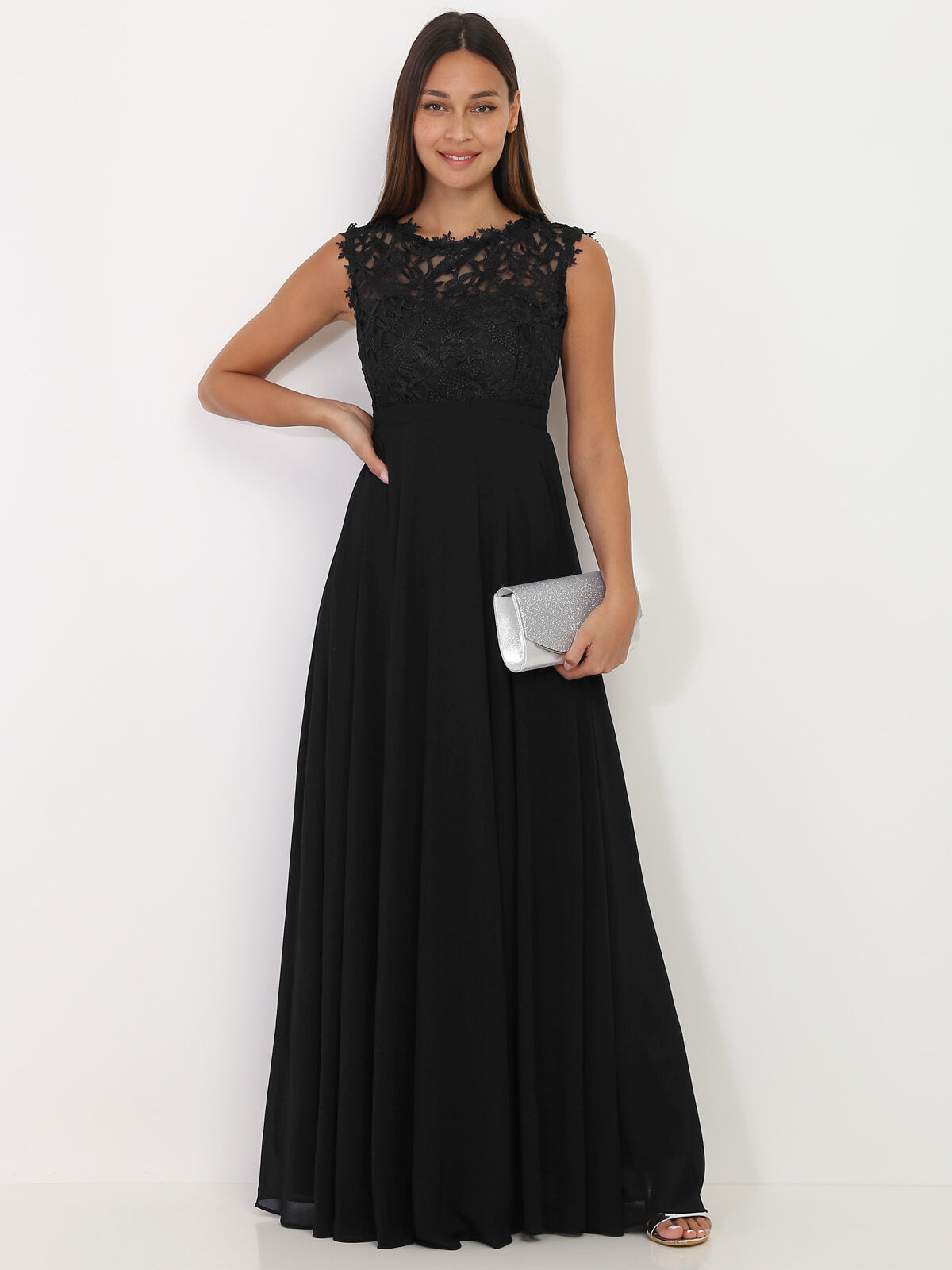 Robe longue dentelle outlet noire