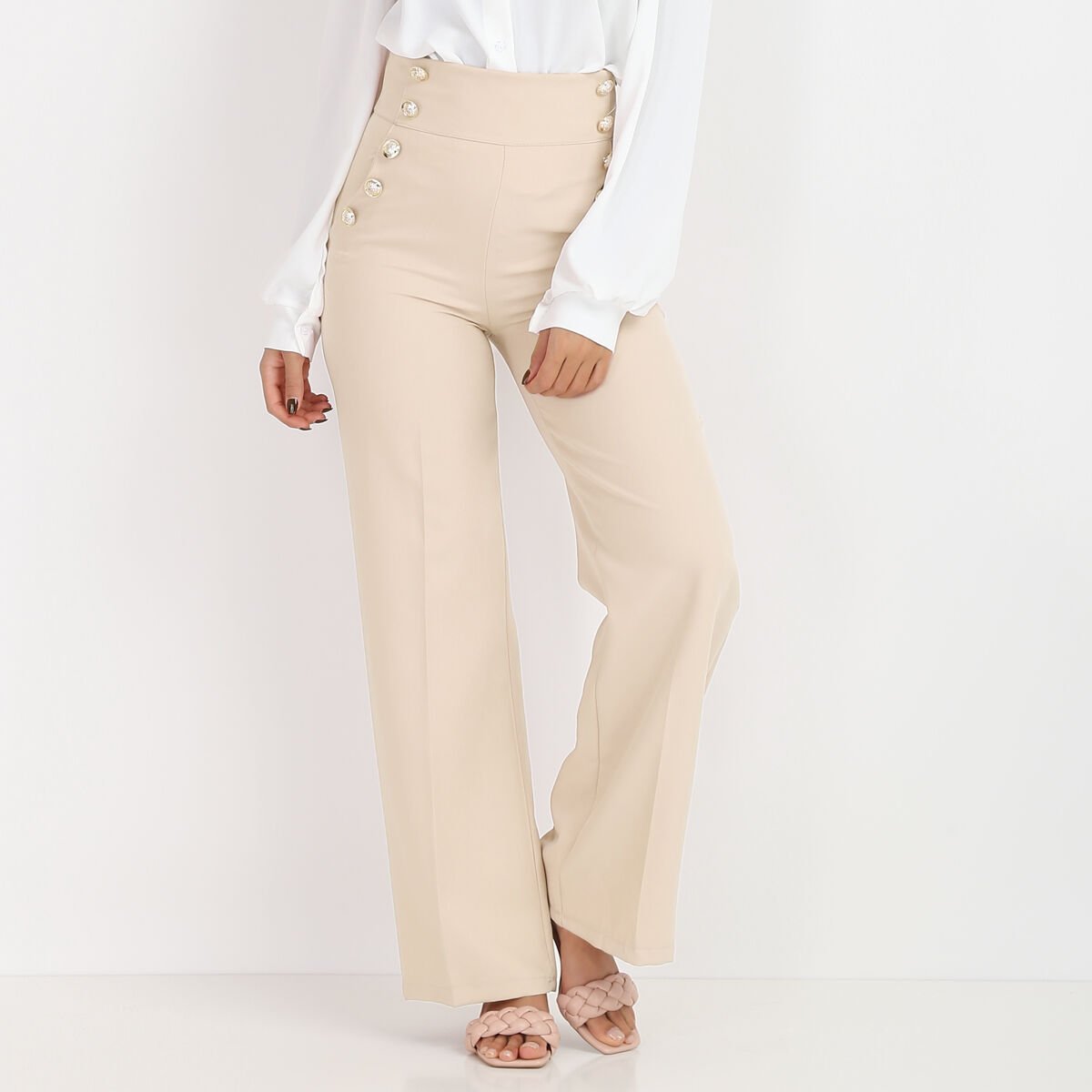 Pantalon style palazzo hot sale