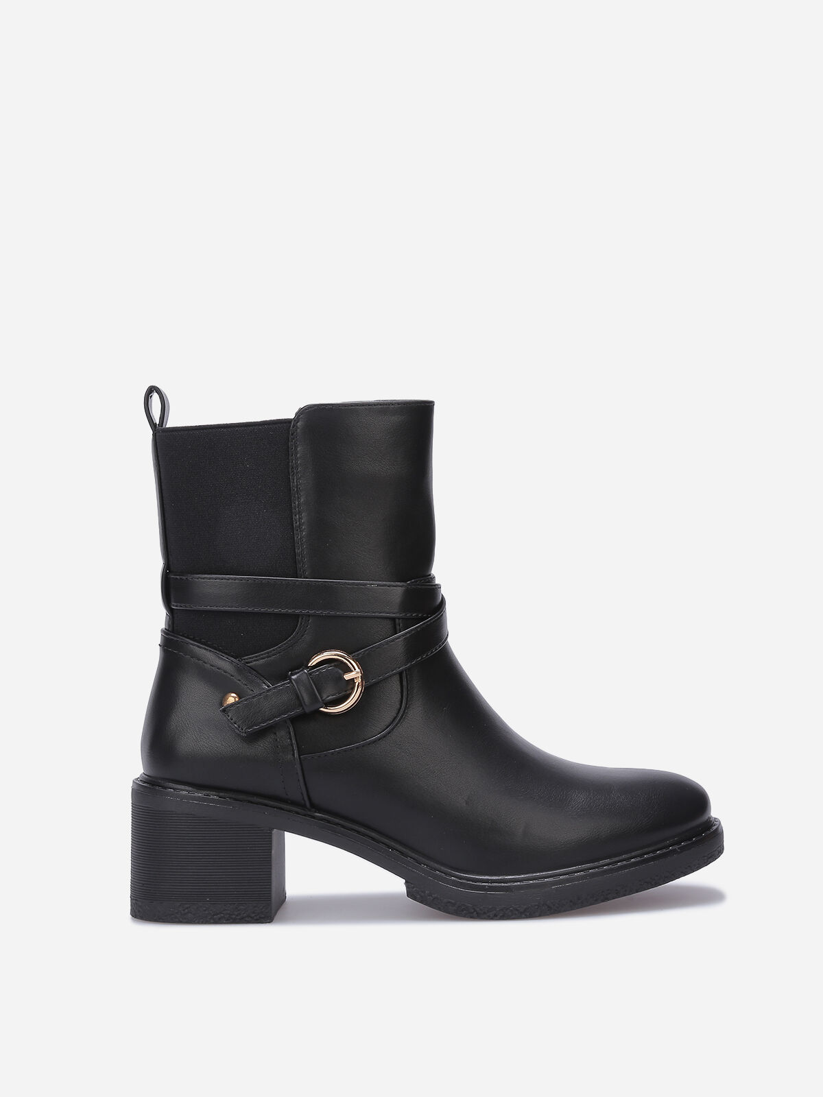 Chelsea boots with heel and thin strap La Modeuse La Modeuse