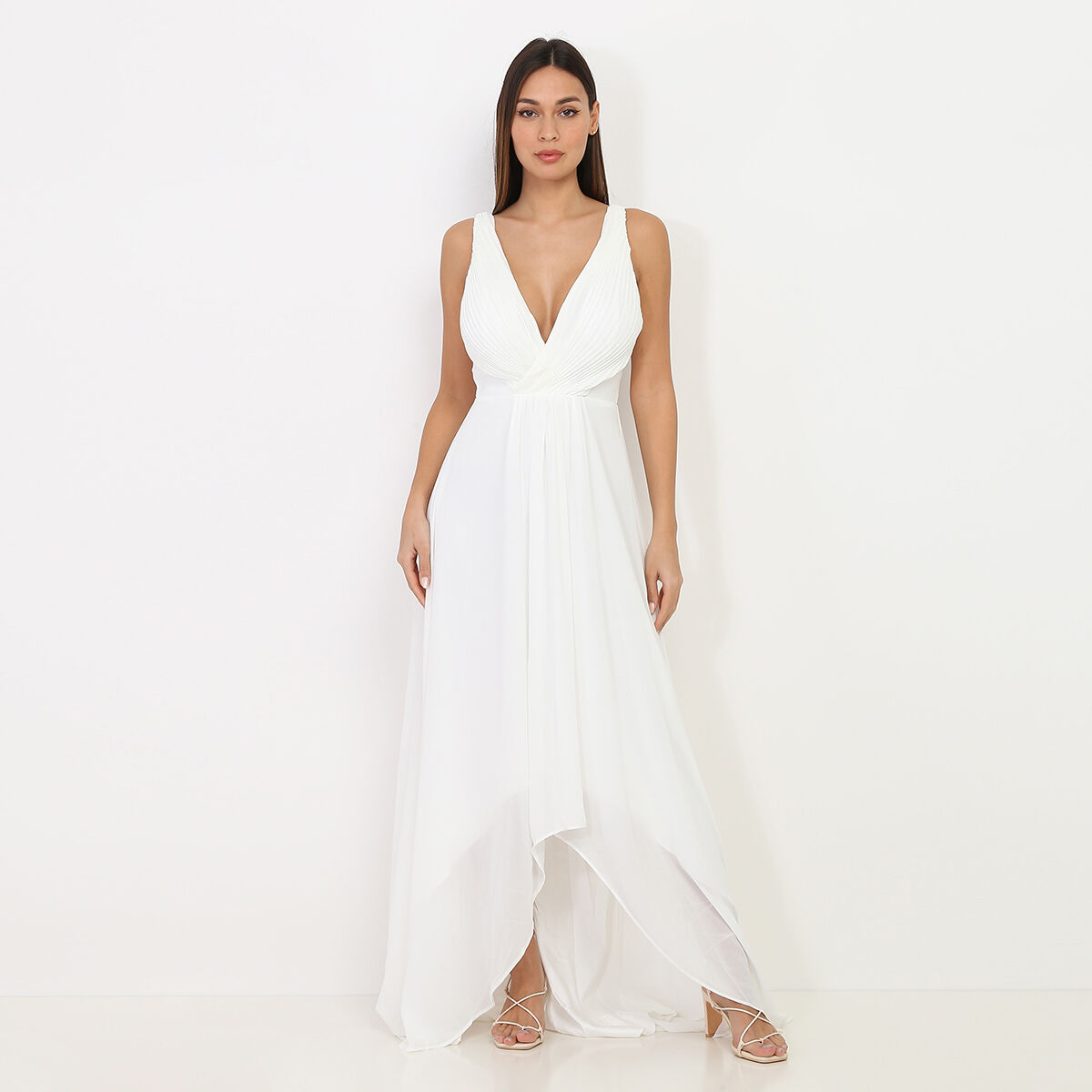 Robe blanche outlet asymétrique