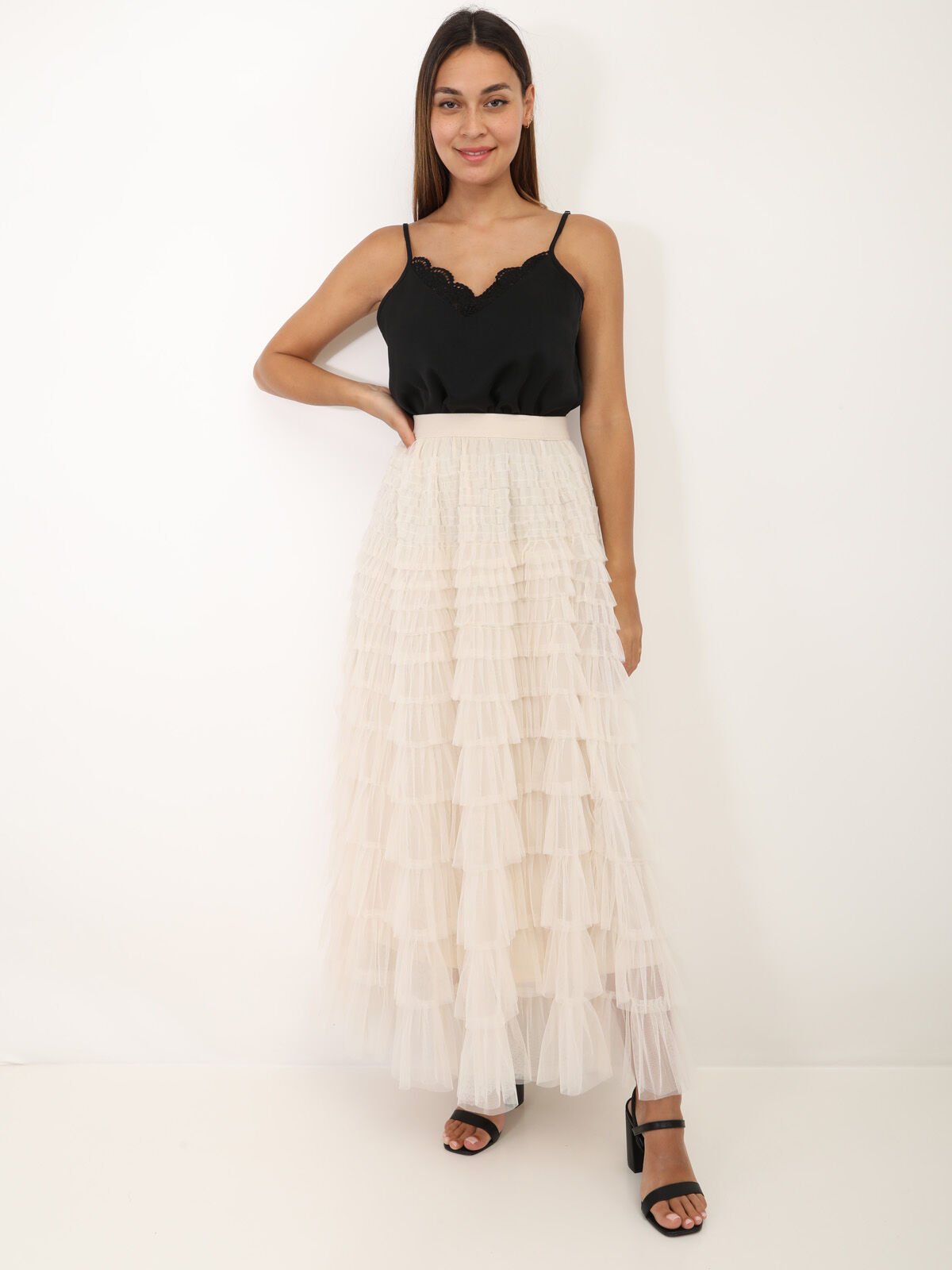 Jupe longue volant tulle new arrivals