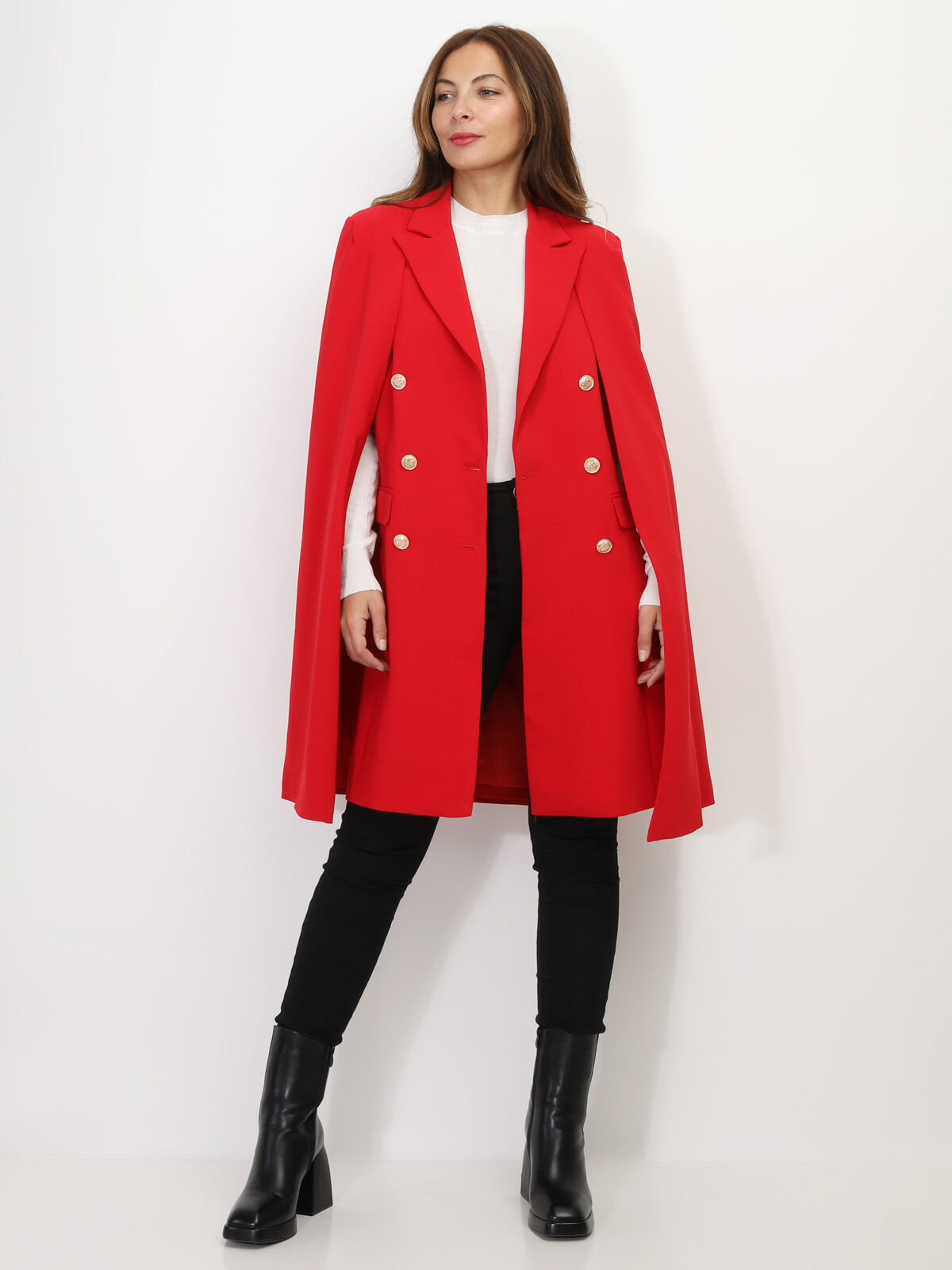 Manteau cape rouge new arrivals